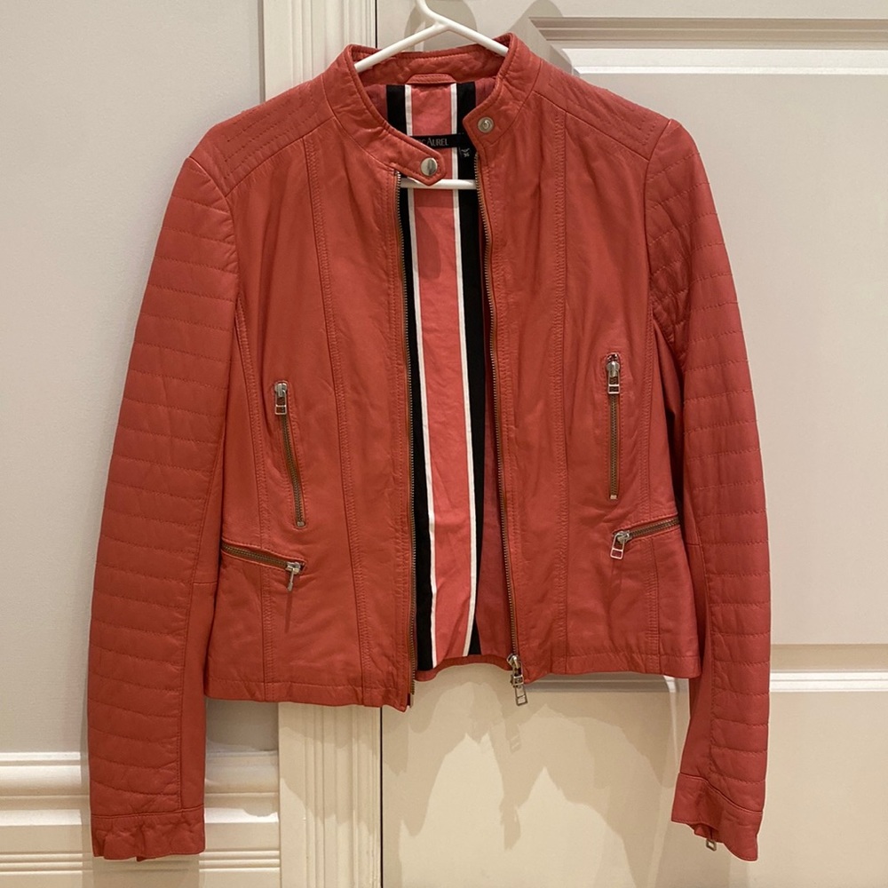 Pink leather jacket